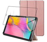 ebestStar - Coque pour Samsung Galaxy Tab A 10.1 2019 T510 T515, Etui Slim Cover, Housse PU Cuir Rabat Magnétique, Or Rose Gold + Verre Trempé