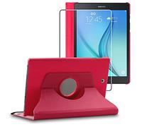 ebestStar - Coque pour Samsung Galaxy Tab A 9.7 T550 / S Pen P550, Etui Rotatif 360, Housse Protection PU Cuir, Rose + Verre Trempé