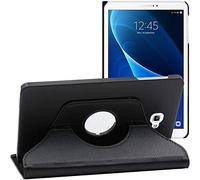 Housse pour Galaxy Tab A6 A 10.1 (2018, 2016) T580 T585 Support Rotatif 360 PU Cuir, Noir