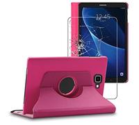 ebestStar - Coque pour Samsung Galaxy Tab A6 A 10.1 (2018, 2016) T580 T585, Etui Rotatif 360, Housse Protection PU Cuir, Rose + Verre Trempé