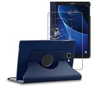 ebestStar - Coque pour Samsung Galaxy Tab A6 A 10.1 (2018, 2016) T580 T585, Etui Rotatif 360, Housse Protection PU Cuir, Bleu Foncé + Verre Trempé