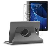 ebestStar - Coque pour Samsung Galaxy Tab A6 A 10.1 (2018, 2016) T580 T585, Etui Rotatif 360, Housse Protection PU Cuir, Gris + Verre Trempé