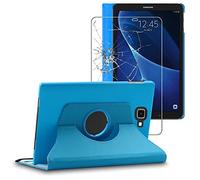 ebestStar - Coque pour Samsung Galaxy Tab A6 A 10.1 (2018, 2016) T580 T585, Etui Rotatif 360, Housse Protection PU Cuir, Bleu + Verre Trempé