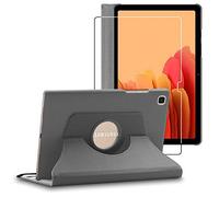 ebestStar - Coque pour Samsung Galaxy Tab A7 10.4 T505 (2022, 2020), Etui Rotatif 360, Housse Protection PU Cuir, Gris + Verre Trempé