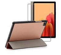 Housse pour Galaxy Tab A7 10.4 T505 (2020) Smart Case Support Auto-veille , Or Rose Gold + Film VERRE Trempé