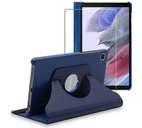 ebestStar - Coque pour Samsung Galaxy Tab A7 Lite 8.7 T220 T225, Etui Rotatif 360, Housse Protection PU Cuir, Bleu Foncé + Verre Trempé