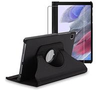 ebestStar Coque pour Samsung Galaxy Tab A7 Lite, + Verre Trempé, Noir | Housse Etui Rotatif 360° PU Cuir Galaxy Tab A7 Lite 8.7 T220 T225 protection intégrale, découpes précises