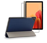 ebestStar Housse Slim pour Samsung Galaxy Tab A7 T505 – Bleu foncé, veille/réveille + verre trempé