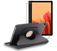 ebestStar Coque pour Samsung Galaxy Tab A7 T505, + Verre Trempé, Noir | Housse Etui Rotatif 360° PU Cuir Galaxy Tab A7 10.4 T505 (2022, 2020) protection intégrale, découpes précises