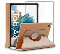 ebestStar Coque Samsung Galaxy Tab A8 10.5 SM‑X200/X205 – Rotatif 360° PU Or + verre trempé