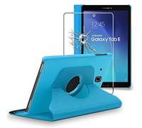 ebestStar - Coque pour Samsung Galaxy Tab E 9.6 T560, T561, Etui Rotatif 360, Housse Protection PU Cuir, Bleu + Verre Trempé