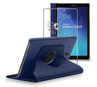 ebestStar - Coque pour Samsung Galaxy Tab E 9.6 T560, T561, Etui Rotatif 360, Housse Protection PU Cuir, Bleu Foncé + Verre Trempé