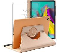 ebestStar - Coque pour Samsung Galaxy Tab S5e 10.5 T720/T725, Etui Rotatif 360, Housse Protection PU Cuir, Or/Doré + Verre Trempé