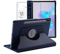ebestStar - Coque pour Samsung Galaxy Tab S6 10.5 T860/T865, Etui Rotatif 360, Housse Protection PU Cuir, Bleu Foncé + Verre Trempé
