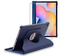 ebestStar - Coque pour Samsung Galaxy Tab S6 Lite 10.4 P610 P615 (2022, 2020), Etui Rotatif 360, Housse Protection PU Cuir, Bleu Foncé + Verre Trempé