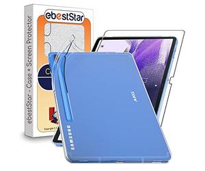 ebestStar - Coque pour Samsung Galaxy Tab S7 FE T730, 5G T736B, Etui Protection Silicone Transparent Antichoc, Souple Slim, Transparent + Verre Trempé