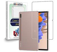 ebestStar - Coque pour Samsung Galaxy Tab S7 SM-T870, Etui Protection Silicone Transparent Antichoc, Souple Slim, Transparent + Verre Trempé