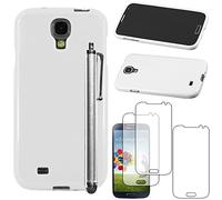 ebestStar - Coque pour Samsung S4 Galaxy i9500 i9505, Etui Protection Silicone Antichoc, Souple Slim + Stylet + 3 Films d'écran, Blanc