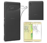 ebestStar - Coque pour Sony Xperia XA, XA Dual, Etui Protection Silicone Transparent Antichoc, Souple Slim, Transparent + Verre Trempé