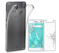 ebestStar - Coque pour Wiko Jerry 2, Etui Protection Silicone Transparent Antichoc, Souple Slim, Transparent + Verre Trempé