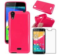 ebestStar - Coque pour Wiko Rainbow Jam 4G, Etui Protection Silicone Antichoc, Souple Slim, Rose + Verre Trempé