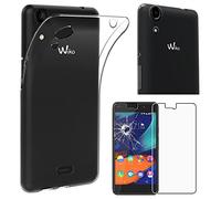 ebestStar - Coque pour Wiko Rainbow Lite 4G, Etui Protection Silicone Transparent Antichoc, Souple Slim, Transparent + Verre Trempé