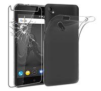 ebestStar - Coque pour Wiko Sunny 2 Plus, Etui Protection Silicone Transparent Antichoc, Souple Slim, Transparent + Verre Trempé