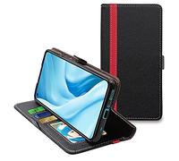 ebestStar - Coque pour Xiaomi Mi 11 Lite, Mi 11 Lite 5G, NE, Etui Portefeuille Protection, Housse Pochette PU Cuir Porte Carte, Noir/Rouge