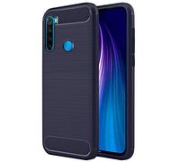 ebestStar - Coque pour Xiaomi Redmi Note 8T, Etui Protection Motif Carbone, Antichoc Souple TPU, Bleu Foncé