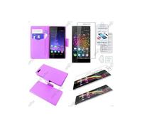 ebestStar Etui Portefeuille pour Wiko Highway Star 4G PU Cuir Porte-Cartes Support Stand, Violet + Film VERRE Trempé