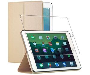 ebestStar - Housse Compatible avec iPad 2018 9.7 2017, Pro 9.7 2016, Air 1/2 Apple Etui Coque Auto Veille Slim SmartCase Support, Or/Doré +Verre Trempé [Appareil: 240 x 169.5 x 7.5/6.1mm, 9.7'']