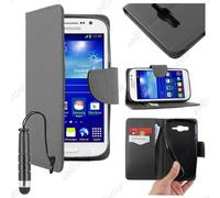 ebestStar ® Housse Coque Etui Portefeuille Support Folio Simi Cuir pour Samsung Galaxy Grand Plus GT-i9060I, Grand Lite, Couleur Noir + Mini Stylet + 1 Film protection d'écran + lingette