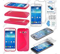 ebestStar - Coque Compatible avec Samsung Galaxy Core 4G SM-G386F Etui Housse Silicone Gel TPU Souple Motif S-Line, Rose + Film Protection écran Verre Trempé [Appareil: 132.9 x 66.3 x 9.8mm, 4.5'']