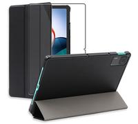 Ebeststar - Housse + Film D'écran En Verre Trempé Xiaomi Redmi Pad Etui Slim Smart Case, Noir [Dimensions Precises Tablette : 250.5 X 158.1 X 7.1 Mm, Écran 10.6'']
