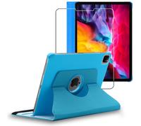 Ebeststar - Housse + Film Vitre En Verre Trempé Pour Ipad Air (2020) 10.9, Ipad Air 4 Coque Etui Protection Pu Cuir, Bleu [Dimensions Precises Tablette : 247.6 X 178.5 X 6.1 Mm, Écran 10.9'']