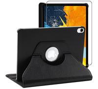 Ebeststar - Housse + Film Vitre En Verre Trempé Pour Ipad Pro 11 (2018, 2020, 2021) Coque Etui Protection Pu Cuir, Noir [Dimensions Precises Tablette : 247.6 X 178.5 X 5.9mm, Écran 11'']