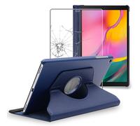 Ebeststar - Housse + Film Vitre En Verre Trempé Pour Samsung Galaxy Tab A 10.1 2019 T510 T515 Coque Etui Protection Pu Cuir, Bleu Foncé [Dimensions Precises Tablette : 245 X 149 X 7.5mm, Écran 10.1'']