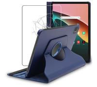 Ebeststar - Housse + Film Vitre En Verre Trempé Pour Xiaomi Pad 5, Pad 5 Pro, 5g (2021) Coque Etui Protection Pu Cuir, Bleu Foncé [Dimensions Precises Tablette : 254.7 X 166.3 X 6.9 Mm, Écran 11.0'']