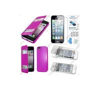 ebestStar - Coque Compatible avec iPhone SE 5S 5 Apple Etui Housse PU Cuir Portefeuille Fenêtre Type View, Violet + Film Protection écran Verre Trempé [Appareil: 123.8 x 58.6 x 7.6mm, 4.0'']