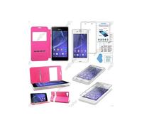 ebestStar Housse Pochette Protection Coque type S-View Portefeuille Livre pour Sony Xperia E3 D2203, Couleur Rose