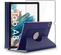 ebestStar Housse pour Galaxy Tab A8 10.5 (2021) SM-X200 X205 Support Rotatif 360 PU Cuir, Bleu Foncé + Film VERRE Trempé Bleu Foncé G