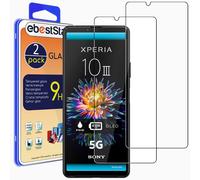 Ebeststar - [Pack X2] Verre Trempé Sony Xperia 10 Iii Film Protection Ecran Anti Casse, Anti-Rayure, Pose Sans Bulles [Dimensions Precises Smartphone : 154 X 68 X 8.3 Mm, Écran 6.0'']