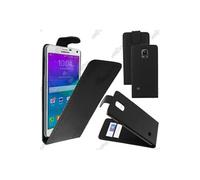 pour Samsung Galaxy Note 4 N910F - Housse Coque Etui Simili Cuir à Rabat vertical + Film protection d'écran, Couleur Noir