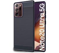 ebestStar ® pour Samsung Galaxy Note20 ULTRA (4G, 5G) - Coque Gel Motif Fibre Carbone Luxe Flex TPU Premium , Bleu Foncé