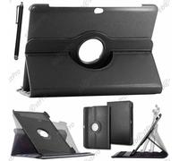 Ebeststar ® Pour Samsung Galaxy Tab 2 10.1, Gt-P5110 P5100 - Housse Coque Etui Pu Cuir Rotatif Avec Support À Rotation 360° + Stylet, Couleur Noir [Dimensions Precises De Votre Appareil : 256.6 X 175.