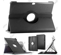 Ebeststar ® Pour Samsung Galaxy Tab 2 10.1, Gt-P5110 P5100 - Housse Coque Etui Pu Cuir Rotatif Avec Support À Rotation 360° + Film, Couleur Noir [Dimensions Precises De Votre Appareil : 256.6 X 175.3 