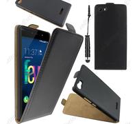 Ebeststar ® Pour Wiko Fever 4g - Housse Coque Etui En Pu Cuir À Rabat Ultra Fine (Slim Case) + Mini Stylet, Couleur Noir