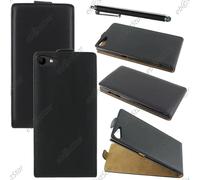 ebestStar ® pour Wiko Highway Star 4G - Housse Coque Etui en PU cuir à rabat ultra fine (SLIM case) + Stylet, Couleur Noir
