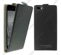 ebestStar ® pour Wiko Lenny 3 et Jerry - Housse Coque Etui en PU cuir à rabat ultra fine (SLIM case), Couleur Noir