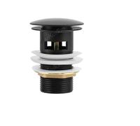 EBGAZSPD Bouchon de lavabo de Salle de Bain, Bouchon de vidange escamotable for lavabo, Couvercle de Tuyau d'évacuation avec ou sans trop-Plein for Accessoires de Bain(Matte Black)